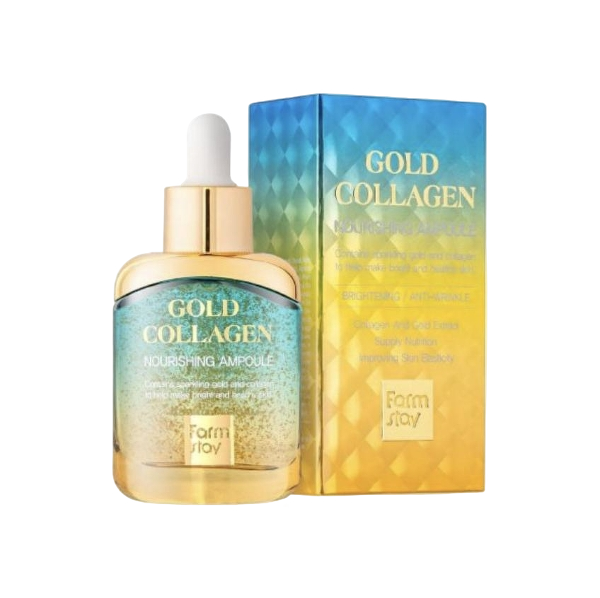 Farmstay Омолаживающая питательная ампульная сыворотка с золотом и коллагеном